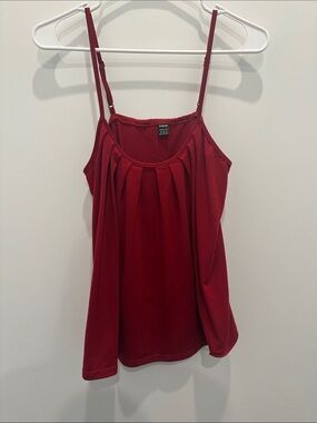 SHEIN Burgundy Pleated Camisole Tank